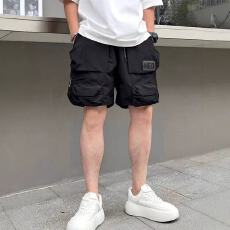 户外多口袋运动工装五分裤男夏季休闲直筒速干裤青年潮流纯色短裤