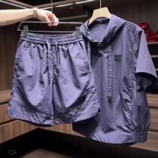 夏季新款潮牌时尚休闲套装男简约宽松百搭薄款透气T恤短裤两件套