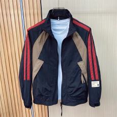 批发春秋季新款时尚条纹拼接立领高品质夹克男士<b class='q'>潮</b>牌休闲修身百搭外套