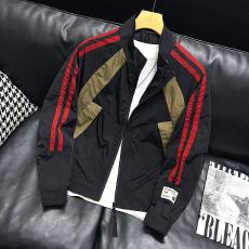 批发<b class='q'>潮</b>牌春秋撞色夹克衣服男外套立领薄款休闲痞帅个性上衣男装褂子