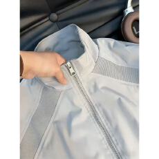 浅灰色解构立领飞行夹克男款春季潮牌廓形棒球服cleanfit短款外套