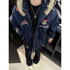 批发潮牌美式刺绣棒球服夹克男短款连帽嘻哈街头宽松情侣ins外套春秋