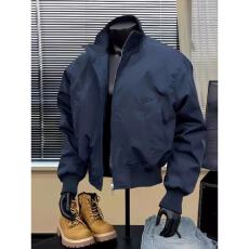 藏青色ma1教练飞行夹克男款春秋短款外套廓形美式立领棒球服上衣