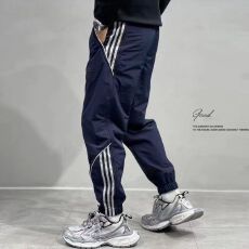 批发春夏运动裤子<b class='q'>男</b>宽松大码加肥工装束脚冲锋九分休闲长裤冰丝速干薄