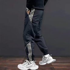 批发夏休闲运动裤长裤子男宽松大码加肥工装束脚冲锋速干冰丝薄款春<b class='q'>秋</b>