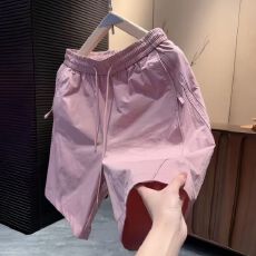 批发夏季男款休闲运动时尚百搭立体线条感松紧腰速干透气<b class='q'>糖果</b><b class='q'>色</b>短裤