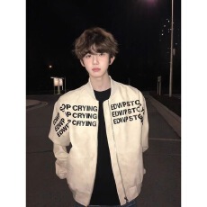 批发字母美式棒球服男款春季穿搭高街cleanfit高级感痞帅飞行夹克<b class='q'>外套</b>