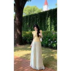 批发夏日糖果黄色针织上衣百搭减龄搭