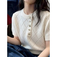 批发<b class='q'>欧洲站</b>高端春季<b class='q'>新款</b>时尚短袖针织衫高级感穿搭上衣欧货女装