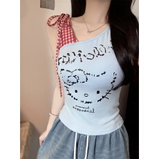 人棉+胸垫修身带胸垫2026年夏季新款T恤衫辣妹上衣外贸辣妹上衣