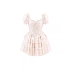 批发夏季在逃公主蓬蓬裙2026新款蕾丝拼接高腰泡泡袖碎花茶歇连衣裙女