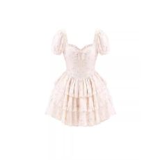 批发夏季在逃公主蓬蓬裙2026新款蕾丝拼接高腰泡泡袖碎花茶歇连衣裙女