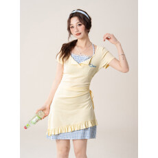 批发夏季新款韩系甜美<b class='q'>可爱</b>纯欲假两件花边设计不规则<b class='q'>连衣裙</b>抽绳收腰裙