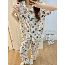 批发外单新款<b class='q'>大码</b>云朵棉夏季短袖长裤<b class='q'>睡衣</b>女<b class='q'>大码</b>家居服两件套