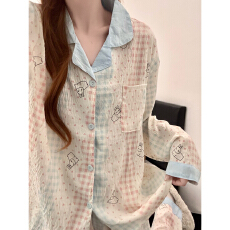 批发新款云朵棉<b class='q'>睡衣</b>女冬季新款宽松大码<b class='q'>卡通</b>家居服套装开衫可外穿