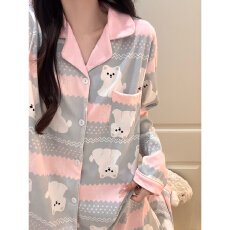 批发260克德绒睡衣女冬季新款宽松大码卡通家居服套装<b class='q'>开衫</b>可外穿德绒