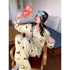 批发260克德绒睡衣女冬季新款宽松大码卡通家居服套装<b class='q'>开衫</b>可外穿德绒