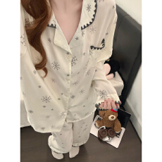 批发新款云朵棉睡衣女<b class='q'>长袖</b>长裤新款宽松大码卡通家居服套装<b class='q'>开衫</b>可外穿