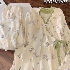 批发2026年春季新款云朵棉绑带<b class='q'>长袖</b>长裤女甜美可爱舒适可外穿家居服