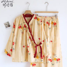 批发2026年春季新款云朵棉绑带<b class='q'>长袖</b>长裤女甜美可爱舒适可外穿家居服