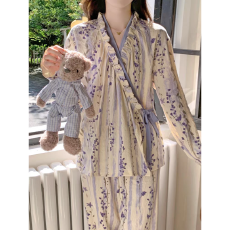 批发2026年春季新款云朵棉绑带<b class='q'>长袖</b>长裤女甜美可爱舒适可外穿家居服