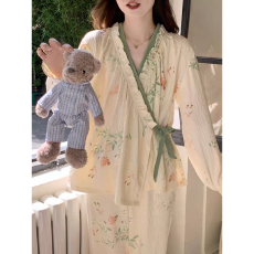 批发2026年春季新款云朵棉绑带<b class='q'>长袖</b>长裤女甜美可爱舒适可外穿家居服