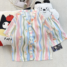 批发新款云朵棉睡衣女夏季短袖短裤两件套开衫V领甜美卡通家居<b class='q'>服</b>