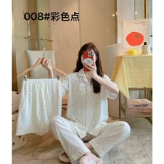 批发三件套<b class='q'>睡衣</b>女夏季薄款可爱卡通宽松<b class='q'>大码</b>云朵棉外穿短袖家居服套装