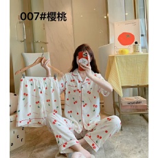 批发三件套<b class='q'>睡衣</b>女夏季薄款可爱卡通宽松<b class='q'>大码</b>云朵棉外穿短袖家居服套装