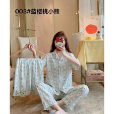 批发三件套<b class='q'>睡衣</b>女夏季薄款可爱卡通宽松<b class='q'>大码</b>云朵棉外穿短袖家居服套装