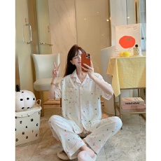 批发云朵棉夏季短袖长裤<b class='q'>睡衣</b>女甜美可爱宽松<b class='q'>大码</b>薄款家居服休闲两件套