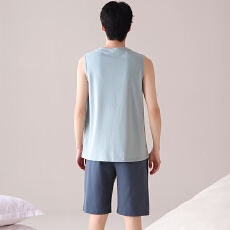 批发阿宝浠夏季新款男士睡衣无袖<b class='q'>背心</b>短裤莫代尔套装大码L-4XL