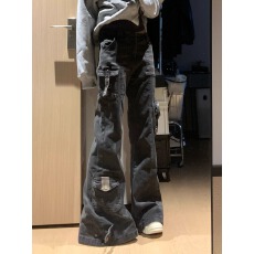 批发原版做法 美式复古水洗多口袋微喇牛仔裤设计感<b class='q'>修身</b>显瘦裤男女