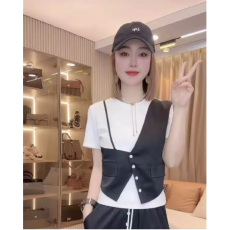 批发新款设计感<b class='q'>时尚</b>简约休闲夏季套装T恤+裤子女