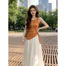 批发初夏日泰式独特绝美多巴胺穿搭配一整套掐腰连衣裙子两件小<b class='q'>套装</b>女