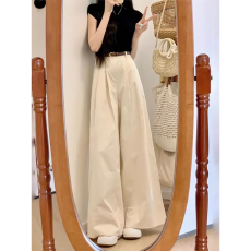 批发淡人高知穿搭一整套韩系漂亮减龄气质上衣阔腿<b class='q'>裤</b><b class='q'>套装</b>女夏2026新款