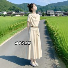批发大码胖mm2026夏季新款韩系荡领一字肩上衣百搭半身裙通勤气质套装
