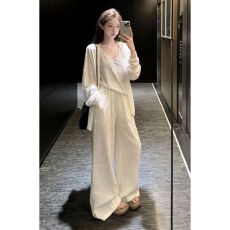 批发小个子巨好看的穿搭一整套女夏防晒开衫外套背心阔腿<b class='q'>裤</b><b class='q'>三件套</b>装秋