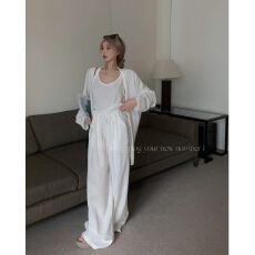 批发小个子巨好看的穿搭一整套女夏防晒开衫外套背心阔腿<b class='q'>裤</b><b class='q'>三件套</b>装秋