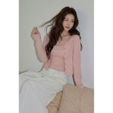 批发复古条纹长袖t恤女<b class='q'>春</b>夏季高级感叠穿吊带背心两件套