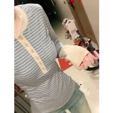 批发韩系条纹半开领长袖<b class='q'>t</b><b class='q'>恤</b>女内搭打底上衣 秋冬新款 简约风 复古风