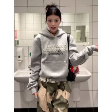批发美式复古铆钉珍珠<b class='q'>连帽卫衣</b>女春上衣 新款上市 纯欲风 辣妹风