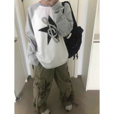 批发印花+防伪扣吊牌 ，长袖，M-2XL 上新款 纯欲风 辣妹风 高腰