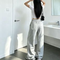 批发蕾丝拼接花边阔腿裤子女2026<b class='q'>甜美</b>少女高腰显瘦遮肉宽松新款休闲