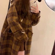批发牛角扣呢子大衣女2026秋冬季新款<b class='q'>毛呢</b>外套高级感小个子韩系赫本