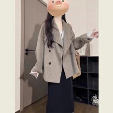 批发大翻领呢子大衣女2026秋冬毛呢外套小个子<b class='q'>赫本</b><b class='q'>风</b>高级感 早秋新款