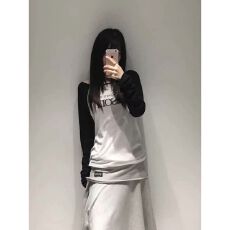 批发韩系印花长袖T恤女独特内搭时尚<b class='q'>百搭</b>高级感上衣潮 应季新款 优雅