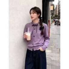 批发气质花朵领2026秋冬新款蝴蝶结毛衣打底衫女超好看针织开衫上衣