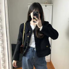 批发黑色小香风外套女2026年新款<b class='q'>春秋</b>季法式高级感名媛小个子短款上