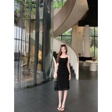 批发纯欲穿搭套装女早秋韩系休闲绝美气质黑色波点吊带包臀半身短裙